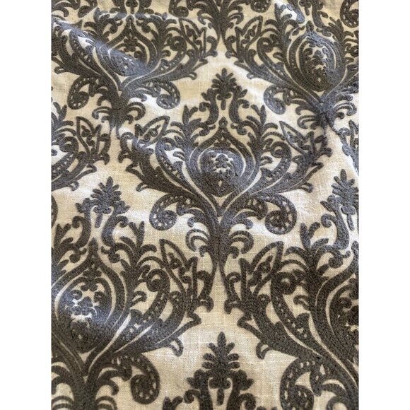 2 Elegant linen Embroidered Decorative Throw Pillow Covers Damask zip sofa bed - Picture 2 of 8